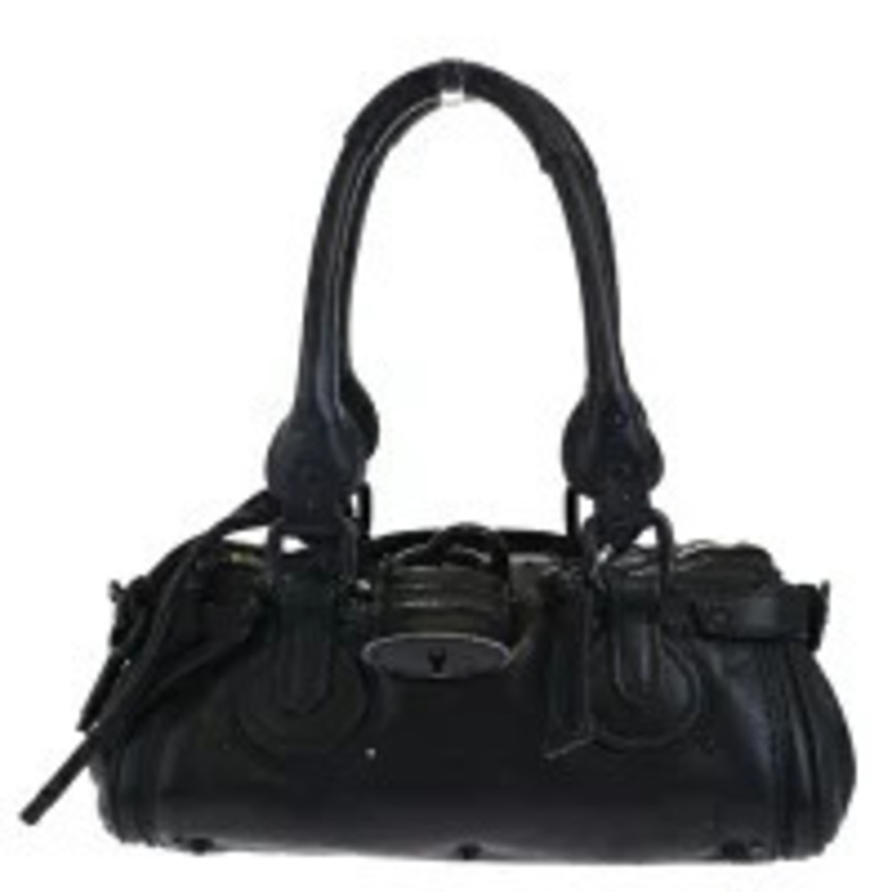 Chloe Paddington Handbag black leather padlock